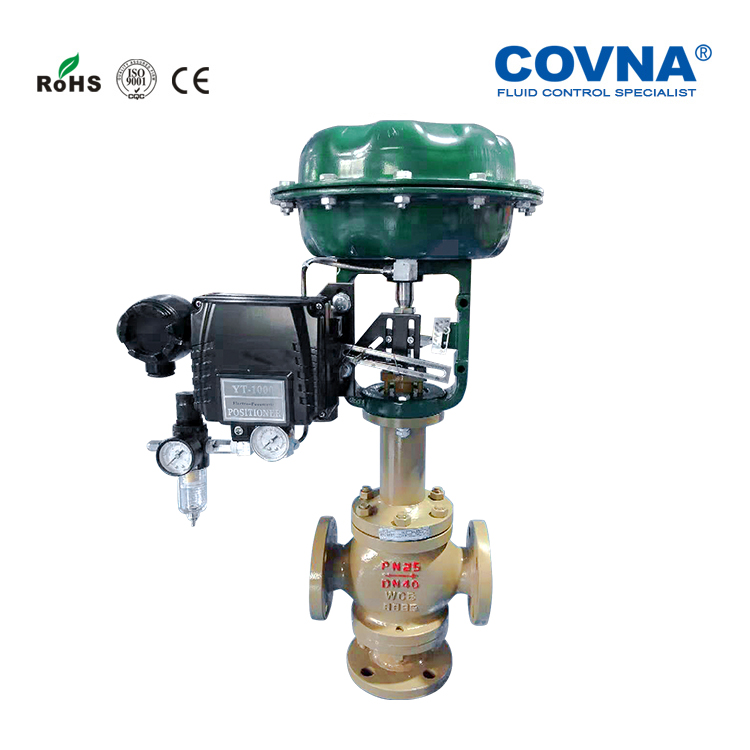 Three-way flange pneumatic regulating valve